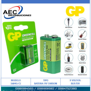 BATERIA 9V GREENCELL CARBON   BLISTER C1 GP