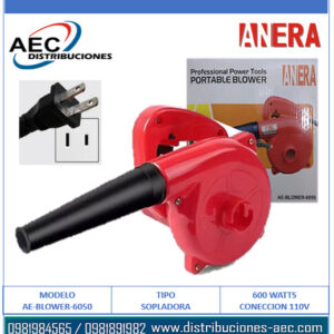 SOPLADORA - ASPIRADORA 600 WATTS PARA MANTENIMIENTO DE PC 110V COLOR ROJO ANERA