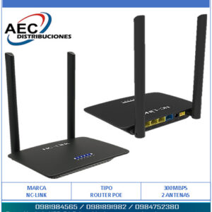 ROUTER POE WIRELESS 300MBPS NC-LINK 2 ANTENAS *SD NC-WR27