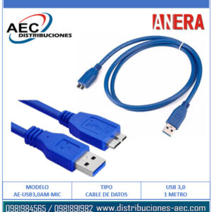 CABLE USB3.0 MICRO PARA DISCO DURO EXTERNO ANERA 1M
