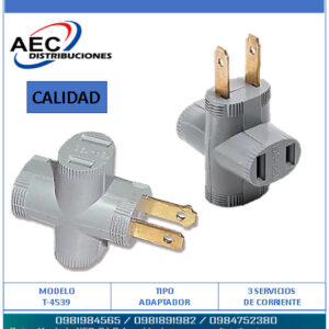 ENCHUFE ADAPTADOR DE CORRIENTE 3 SERVICIOS BENJAMIN PLASTICO
