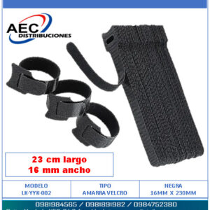CINCHOS O AMARRAS DE VELCRO 16MM X 230MM PACK X10 COLOR NEGRO