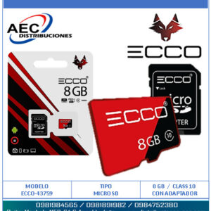 MICRO SD 8GB ECCO CLASS 10 / 100MB/s