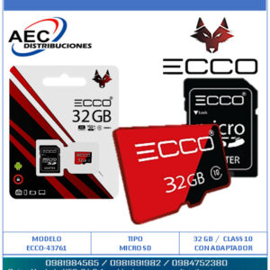 MICRO SD 32GB ECCO CLASS 10 / 100MB/s