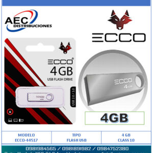FLASH MEMORY ECCO BLACK 4GB CLASS 10