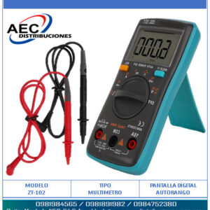 MULTIMETRO DIGITAL AUTORANGO  AMP/VOLT/RES/FREC/DIO ZT-102