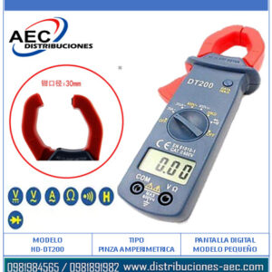 PINZA AMPERIMETRICA DIGITAL DT-200 TRUELINE