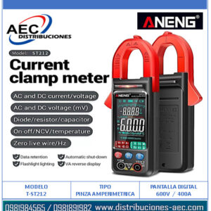 PINZA AMPERIMETRICA PANTALLA DIGITAL / ANENG / 600V AC/DC 400A
