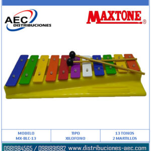 XILÓFONO – CROMÁTICO METALOFONO 13 TONOS EN ESTUCHE INCLUYE MAZOS