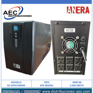 UPS INTERACTIVA DIGITAL / 2000VA / 1200 WATTS ANERA