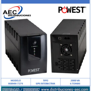 UPS INTERACTIVA POWEST MICRONET 2000VA / 1200 WATTS / 6 TOMAS
