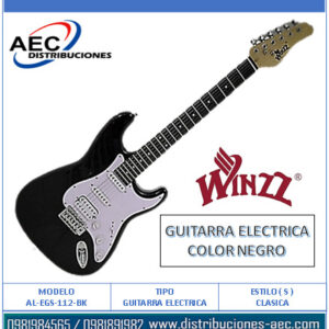 GUITARRA ELÉCTRICA COLOR NEGRO PUENTE ESTILO ( S ) CLASICO WINZZ