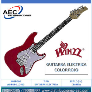 GUITARRA ELÉCTRICA COLOR ROJO PUENTE ESTILO ( S ) CLASICO WINZZ