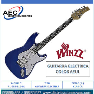 GUITARRA ELÉCTRICA COLOR AZUL PUENTE ESTILO ( S ) CLASICO WINZZ