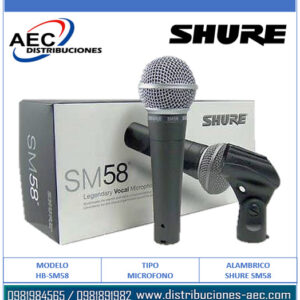 MICRÓFONO DINÁMICO SHURE SM58 / ECONOMICO