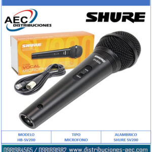 MICRÓFONO VOCAL DINÁMICO SHURE SV200 INCLUYE CABLE