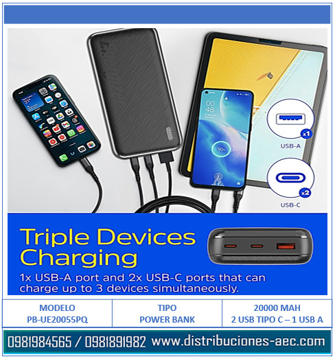 CARGADOR PORTÁTIL DE ALTA CAPACIDAD POWER BANK ENERGIZER 20.000MAH - Imagen 3