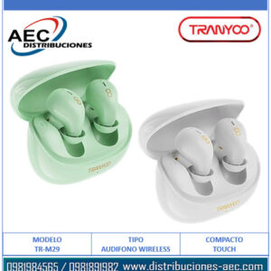 AUDIFONO INALAMBRICO COMPACTO TOUCH T-M29 TRANYOO  COLORES