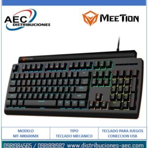 TECLADO GAMER OLLY GO MK600MX NEGRO MEETION