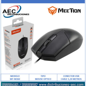 MOUSE ÓPTICO CON CABLE USB MT-M360 MEETION