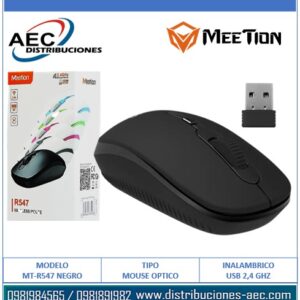 MOUSE ÓPTICO INALÁMBRICO MT-R547 NEGRO MEETION