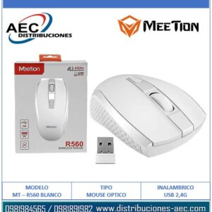 MOUSE OPTICO INALAMBRICO MT-R560 BLANCO MEETION