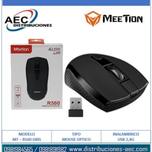 MOUSE OPTICO INALAMBRICO MT-R560 GRIS MEETION