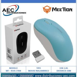 MOUSE INALAMBRICO MT-R545 CYAN MEETION