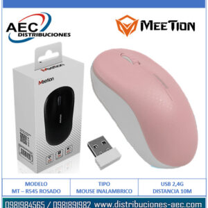 MOUSE INALÁMBRICO MT-R545 ROSADO MEETION