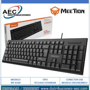 TECLADO ESTANDAR CON CABLE USB MT-K100 MEETION