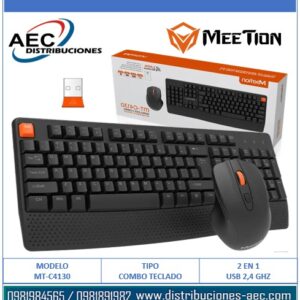 COMBO DE TECLADO Y MOUSE 2 EN 1 INALAMBRICO MT-C4130 MEETION