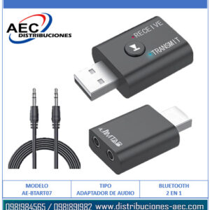 ADAPTADOR DE AUDIO BLUETOOTH 2 EN 1 TRANSMISOR Y RECEPTOR
