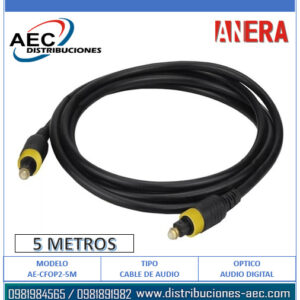 CABLE ÓPTICO AUDIO DIGITAL 5 METROS ALTA CALIDAD FIBRA OPTICA