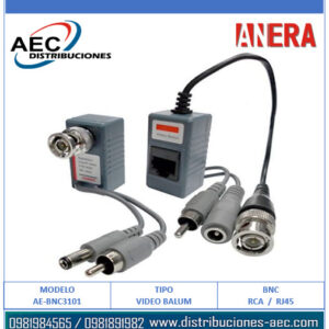 ADAPTADOR VIDEO BALUN PASIVO VIDEO ENERGÍA Y AUDIO A CONECTOR RJ45