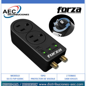 PROTECTOR DE VOLTAJE FORZA FVP-0200C 2 SALIDAS 1800W 120V