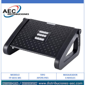 APOYA PIES ERGONÓMICO PLÁSTICO ALTURA AJUSTABLE 6 NIVELES CON RODILLO MASAJEADOR