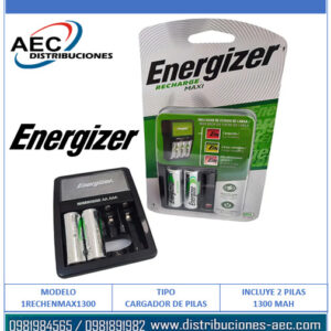CARGADOR DE PILAS USB ENERGIZER MAXI INCLUYE 2 PILAS 1300MAH AA