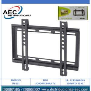 SOPORTE DE PARED FIJO PARA TV LED DE 14 A 42 PULGADAS SOPORTA HASTA 25 KLG