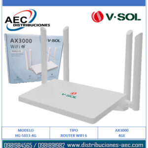 ROUTER INALAMBRICO WIFI 6 AX3000 4GE V-SOL