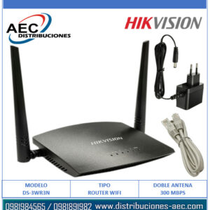 ROUTER INALAMBRICO DOBLE ANTENA 300MBPS 2.4GHZ WI-FI 4 DS-3WR3N