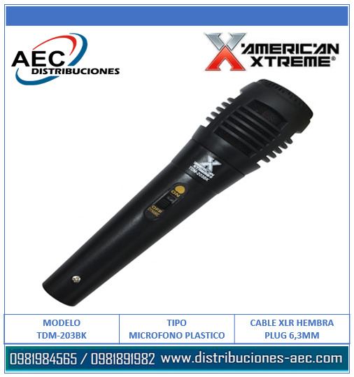 MICRÓFONO PLÁSTICO UNÍ-DIRECCIONAL AMERICAN XTREME ECONÓMICO - Imagen 2