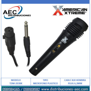 MICRÓFONO PLÁSTICO UNÍ-DIRECCIONAL AMERICAN XTREME  ECONÓMICO