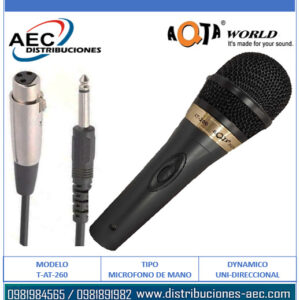 MICRÓFONO VOCAL DINÁMICO UNÍ-DIRECCIONAL METÁLICO ALAMBRICO AT-260