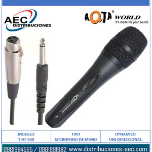 MICRÓFONO VOCAL DINÁMICO UNÍ-DIRECCIONAL METÁLICO ALAMBRICO AT-500