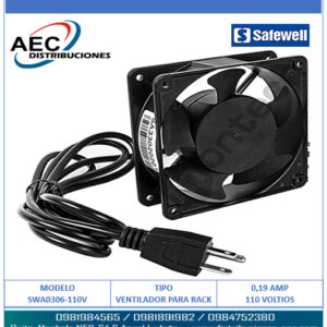 VENTILADOR METÁLICO PARA RACK O GABINETE 110 VOLTIOS 0.19AMP 12X12X3.8CM