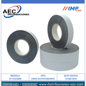 CINTA ADHESIVA DE EMPALME AUTOFUNDENTE DE ALTO VOLTAJE 0.76MM X 19MM X 10 METROS