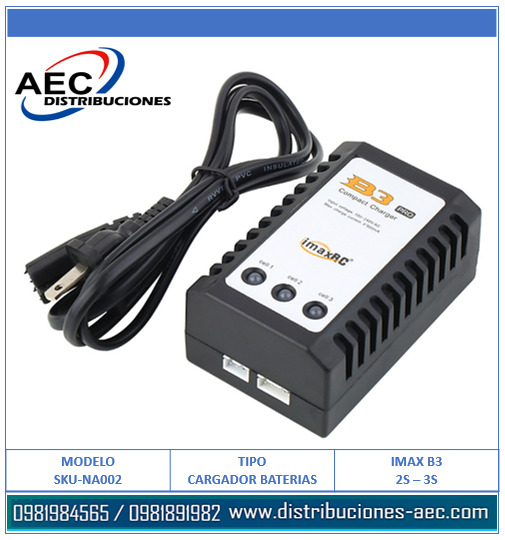 CARGADOR PARA BATERIAS LIPO IMAX B3 PRO PARA 2S y 3S 7.4 VOLTIOS Y 11.1 VOLTIOS