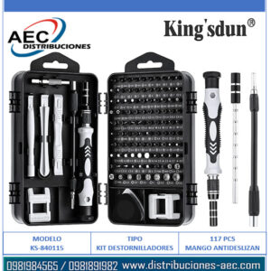 DESTORNILLADORES EN KIT JUEGO DE 117 PCS CAJA PLÁSTICA KS-840115