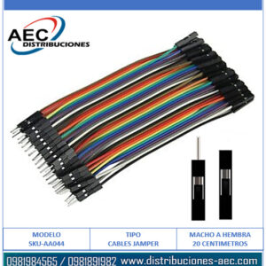 CABLES JAMPER PARA PROTOBOARD MACHO A HEMBRA 20 CENTÍMETROS KIT X 40 PCS COLORES