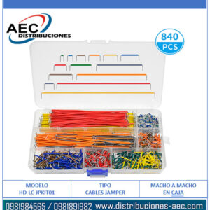KIT DE CABLES JAMPER PARA PROTOBOARD MACHO A MACHO 840 PCS COLORES VARIOS
